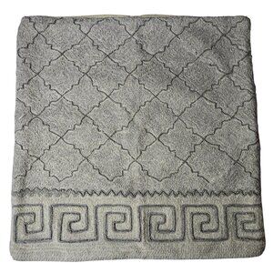 Pottery Barn 20x20 Beaded Gray Cotton Greek Key Pattern Pillow Cover